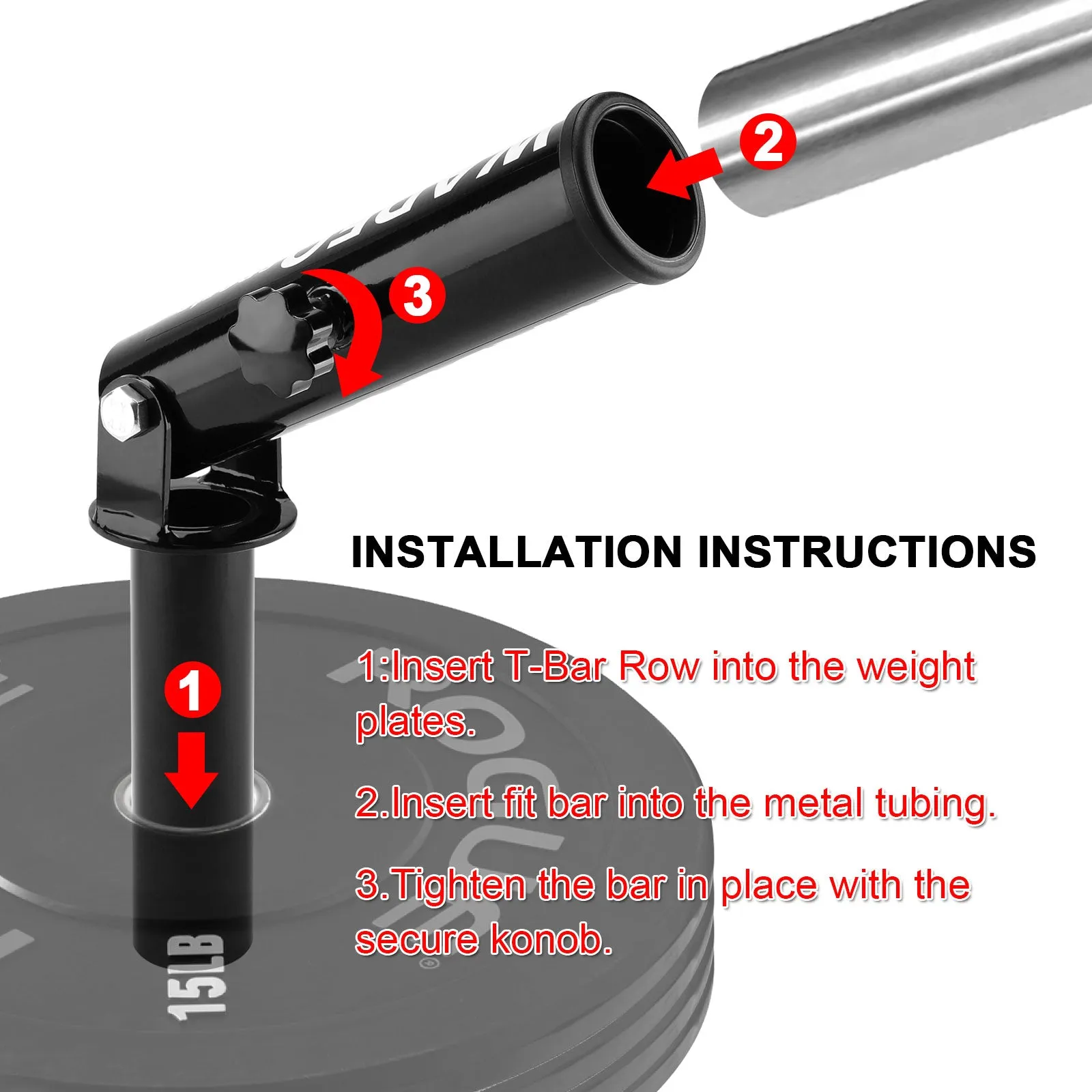 T Bar Row Attachments with 360° Swivel, Fits 2'' Olympic Bars