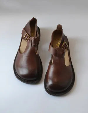 T-strap Wide Toe Box Shoes for Women 35-41