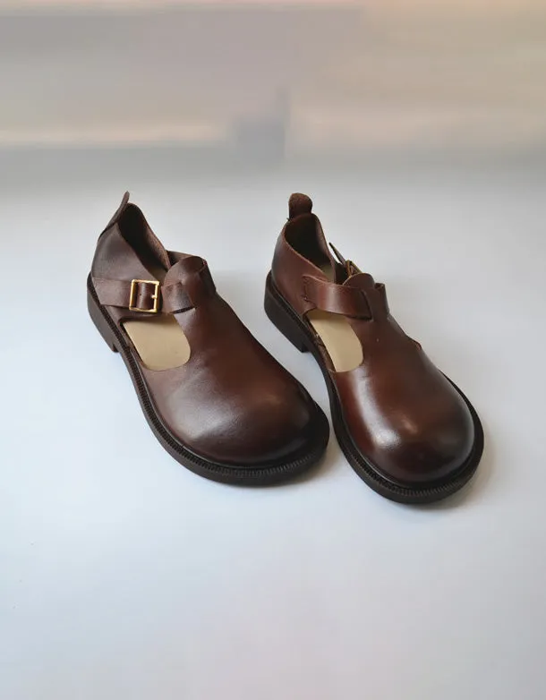 T-strap Wide Toe Box Shoes for Women 35-41