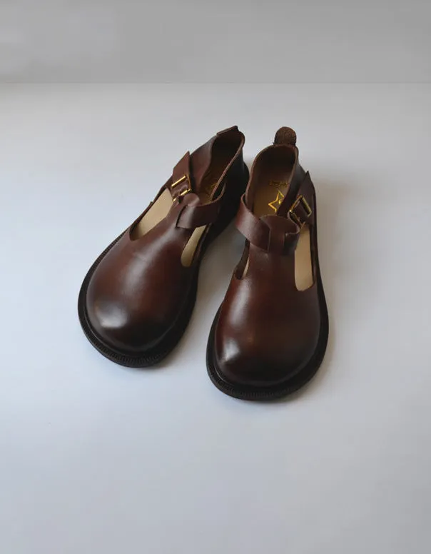 T-strap Wide Toe Box Shoes for Women 35-41
