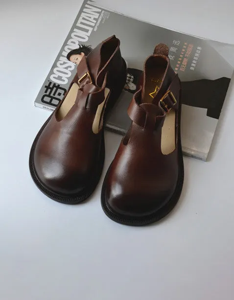 T-strap Wide Toe Box Shoes for Women 35-41