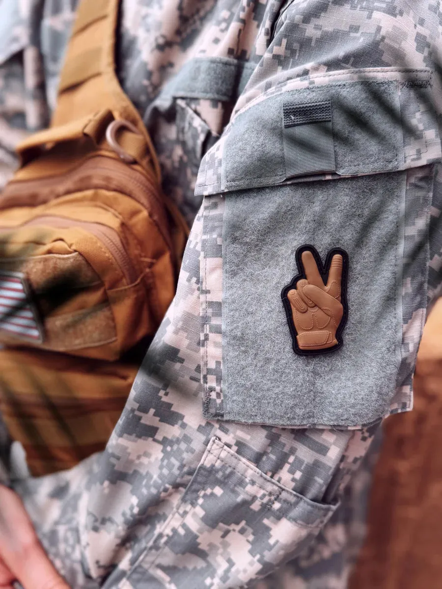 Tactical Glove Peace Sign PVC Morale Patch