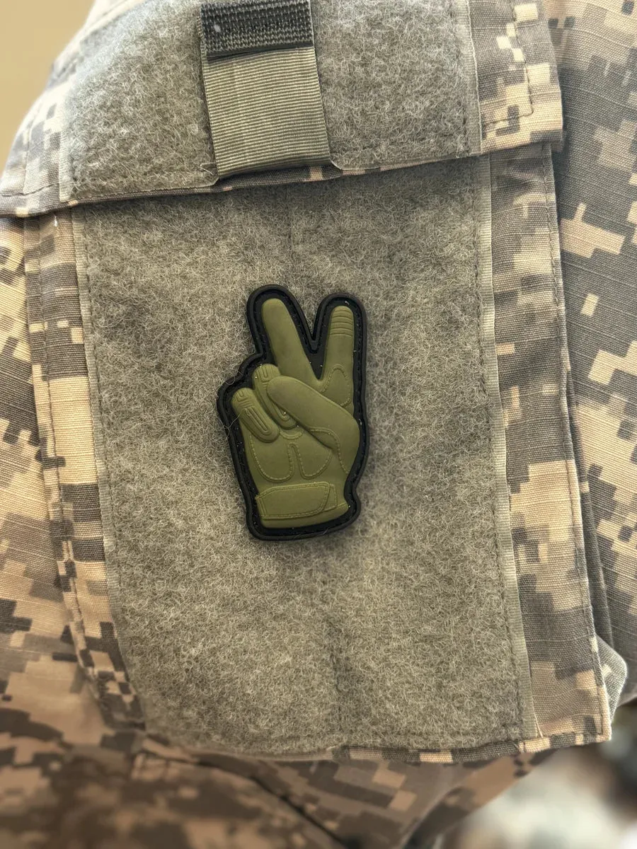 Tactical Glove Peace Sign PVC Morale Patch