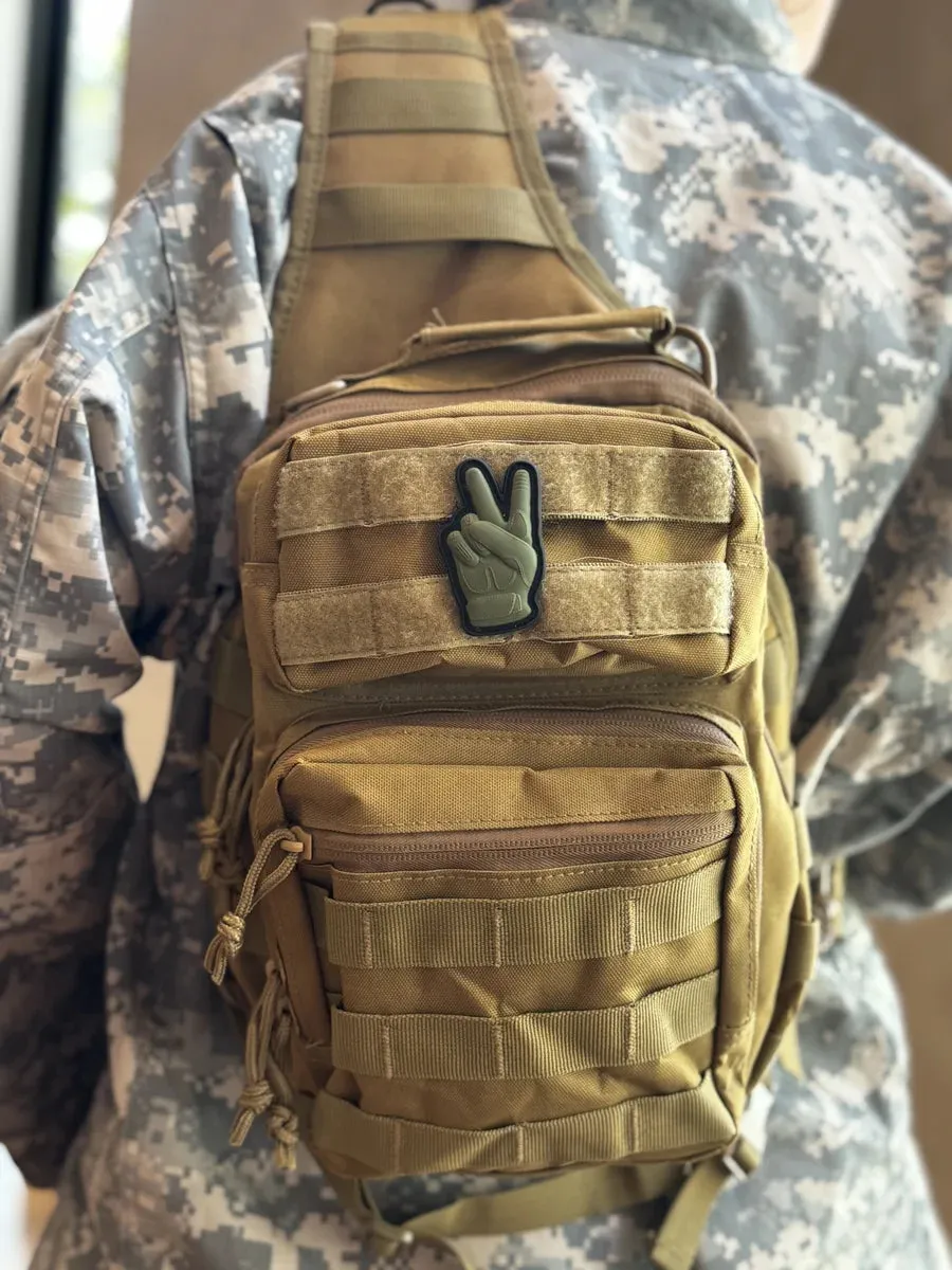 Tactical Glove Peace Sign PVC Morale Patch
