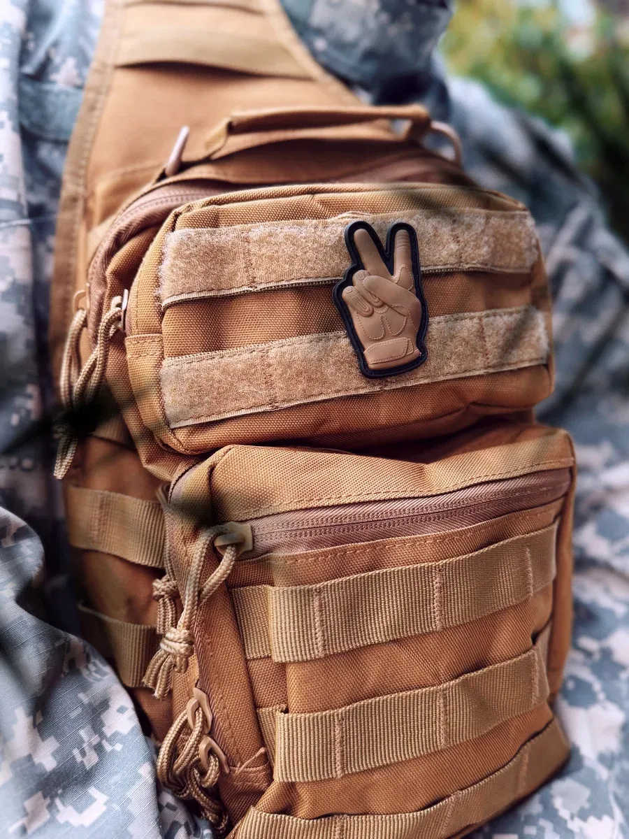 Tactical Glove Peace Sign PVC Morale Patch