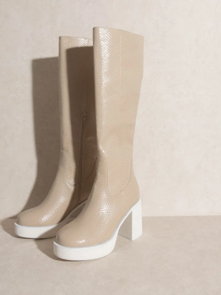 Tara Knee High Platform Boots