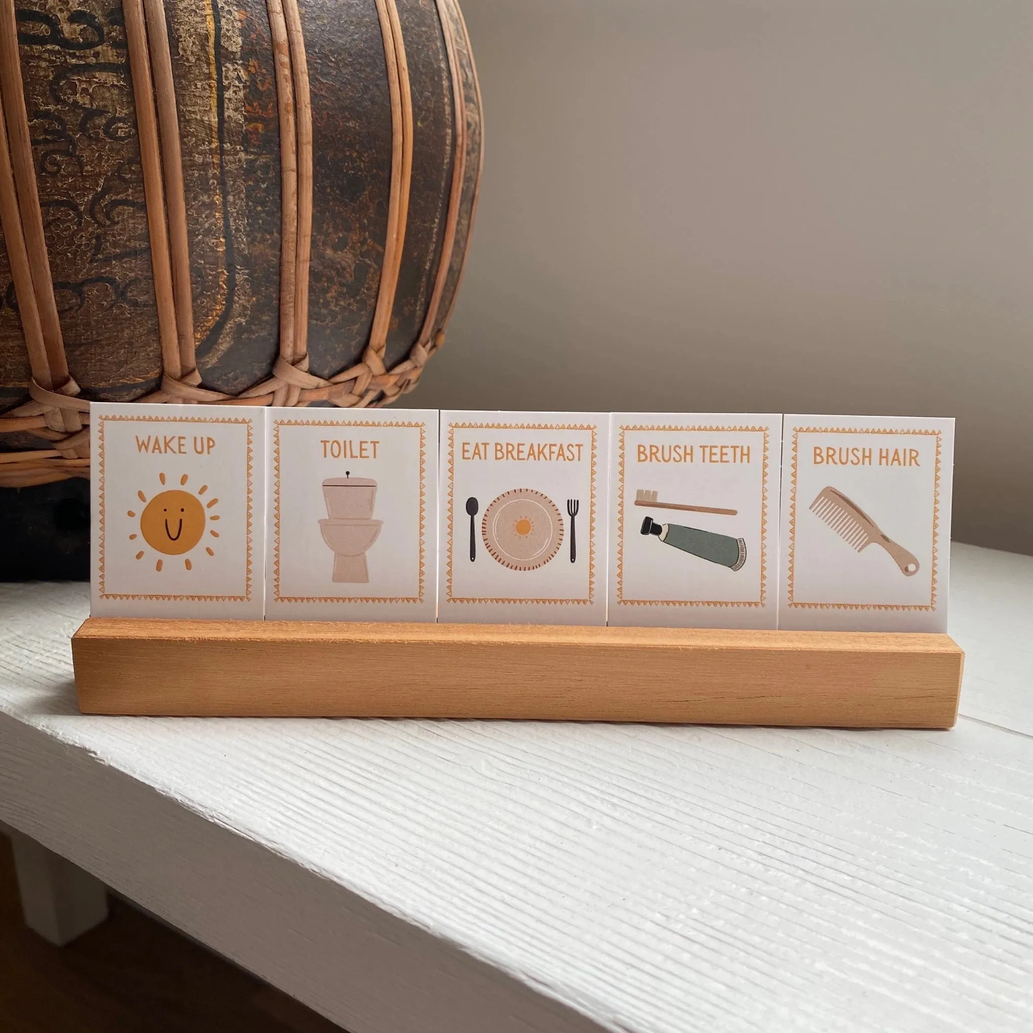 The Creative Sprout Daily Routine Cards & Wooden Stand - 72 Pack