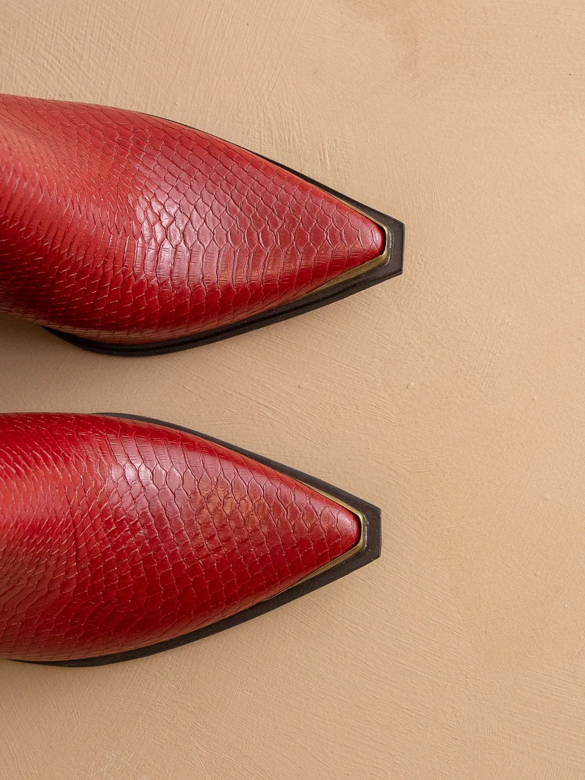 The Frankie | Red Pointed Toe Cap Bootie