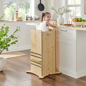 The Original Little Helper FunPod Toddler Tower | Learning Tower | Kitchen Helper Tower | Step Stool | Natural