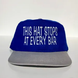 This Hat Stops At Every Bar Custom Vintage Embroidered Strapback Cap Hat