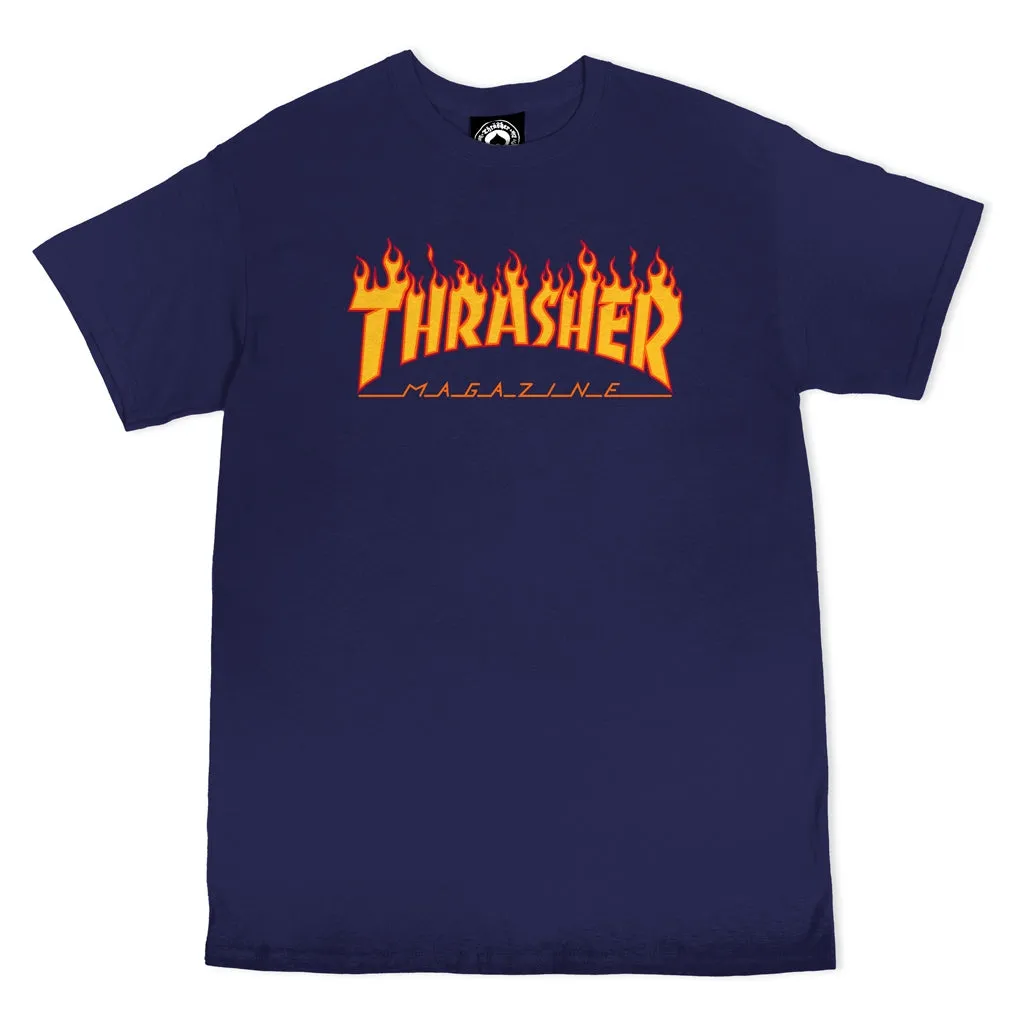 THRASHER 'Flame' T-Shirt (Navy)