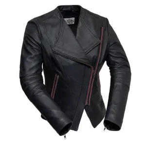 Trish - Women's Fashion Leather Jacket (Violet)