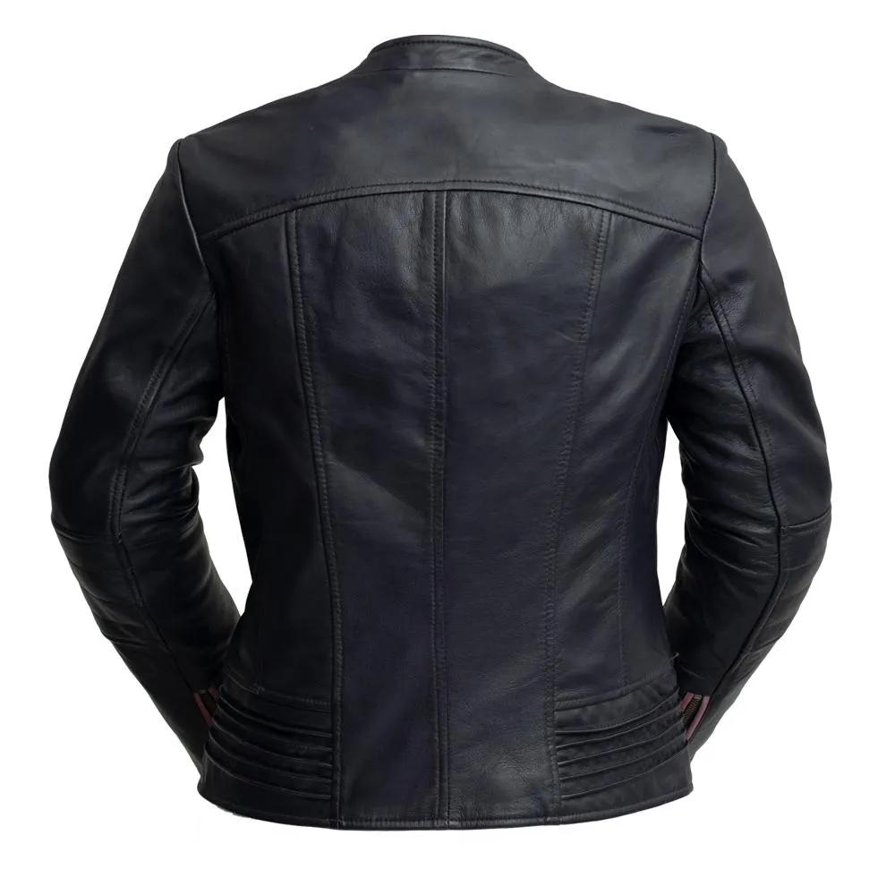 Trish - Women's Fashion Leather Jacket (Violet)