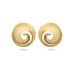 Twizzle Spiral Yellow Gold Earrings