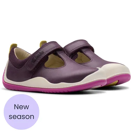 UK 2.5 Berry Roller Bright Velcro T-Bar Pre Walkers