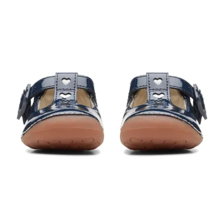 UK 3 Navy Patent Tiny Beat T Bar