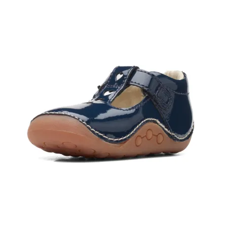 UK 3 Navy Patent Tiny Beat T Bar