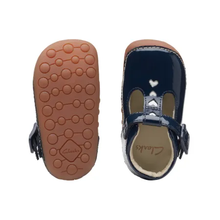 UK 3 Navy Patent Tiny Beat T Bar