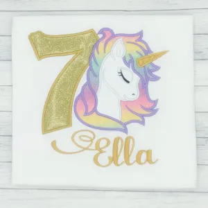 Unicorn Girls Birthday Shirt (age 1-9)