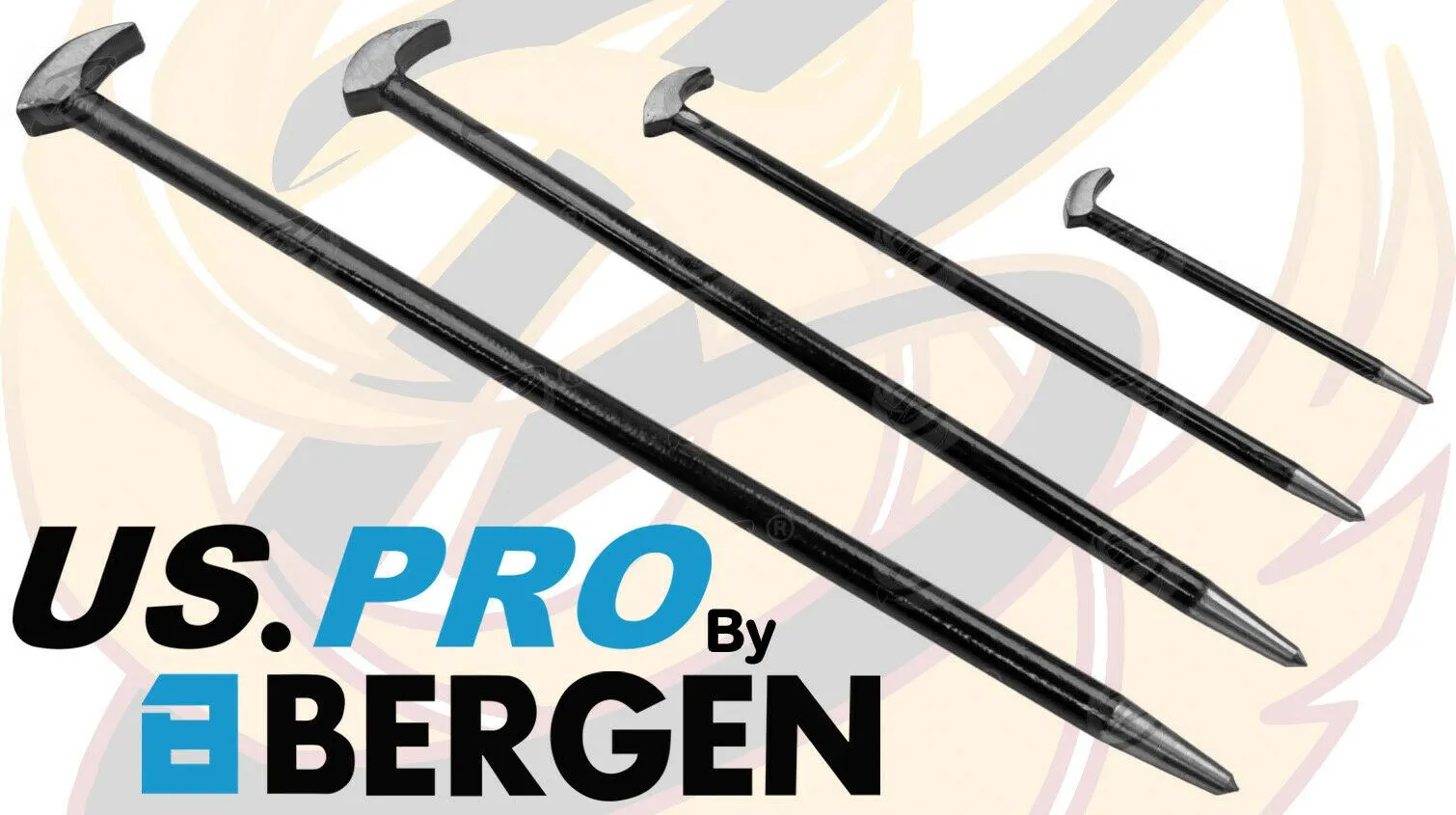 US PRO 4PCS HEEL & TOE PRY BARS ( PODGER BARS )
