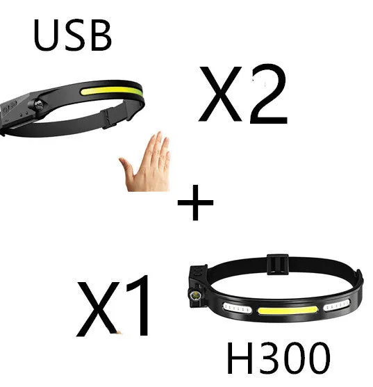 USB LED Induction Headlamp Flashlight | Rechargeable & Waterproof
