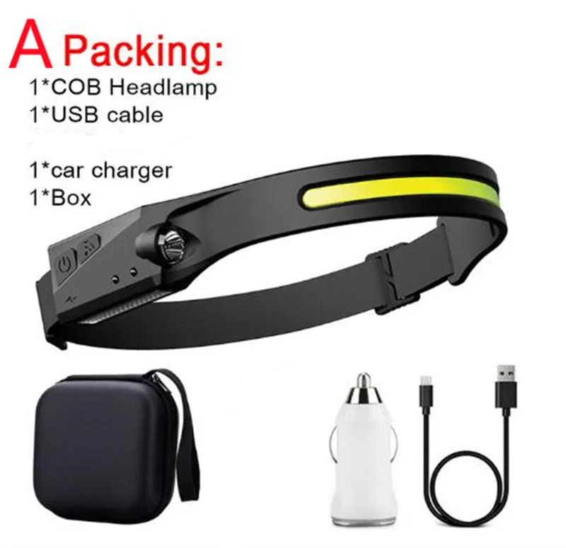 USB LED Induction Headlamp Flashlight | Rechargeable & Waterproof