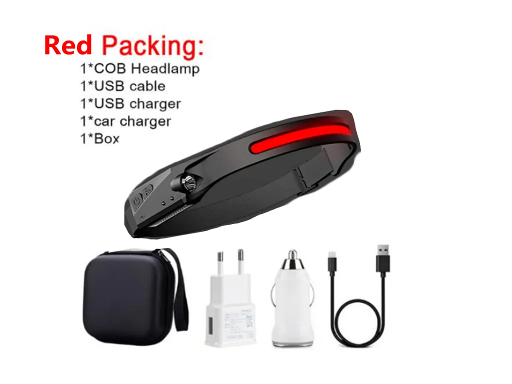 USB LED Induction Headlamp Flashlight | Rechargeable & Waterproof