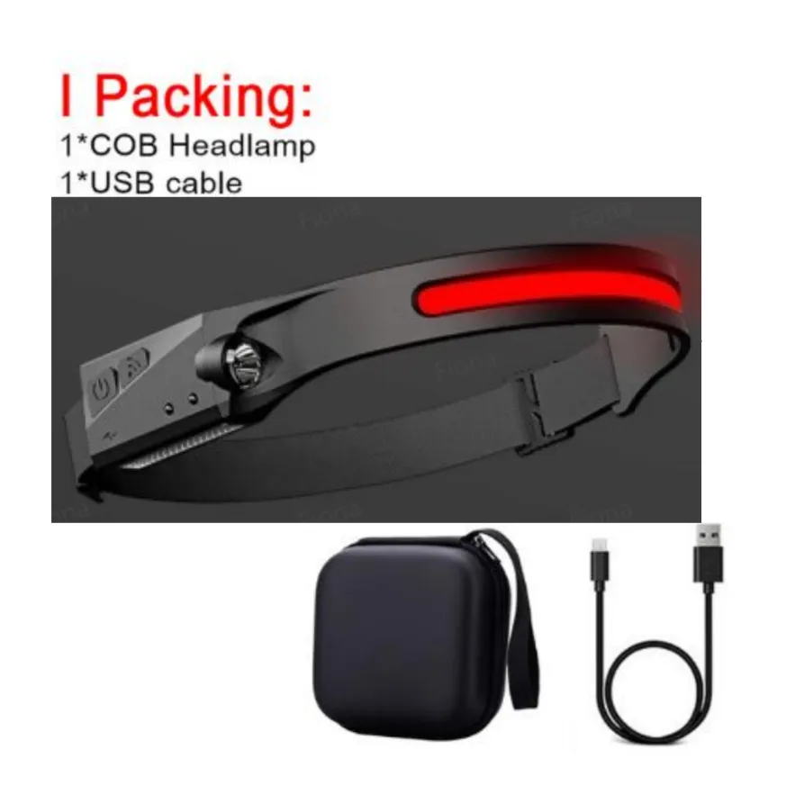 USB LED Induction Headlamp Flashlight | Rechargeable & Waterproof