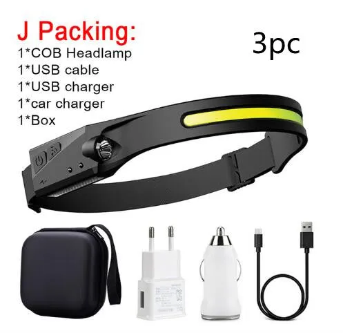 USB LED Induction Headlamp Flashlight | Rechargeable & Waterproof