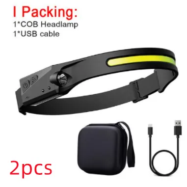 USB LED Induction Headlamp Flashlight | Rechargeable & Waterproof