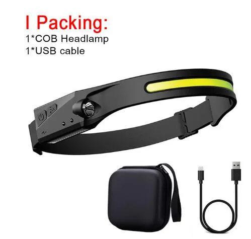 USB LED Induction Headlamp Flashlight | Rechargeable & Waterproof