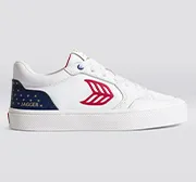 VALLELY PRO Jagger 2024 White Leather Blue Accents Red Logo Sneaker Men