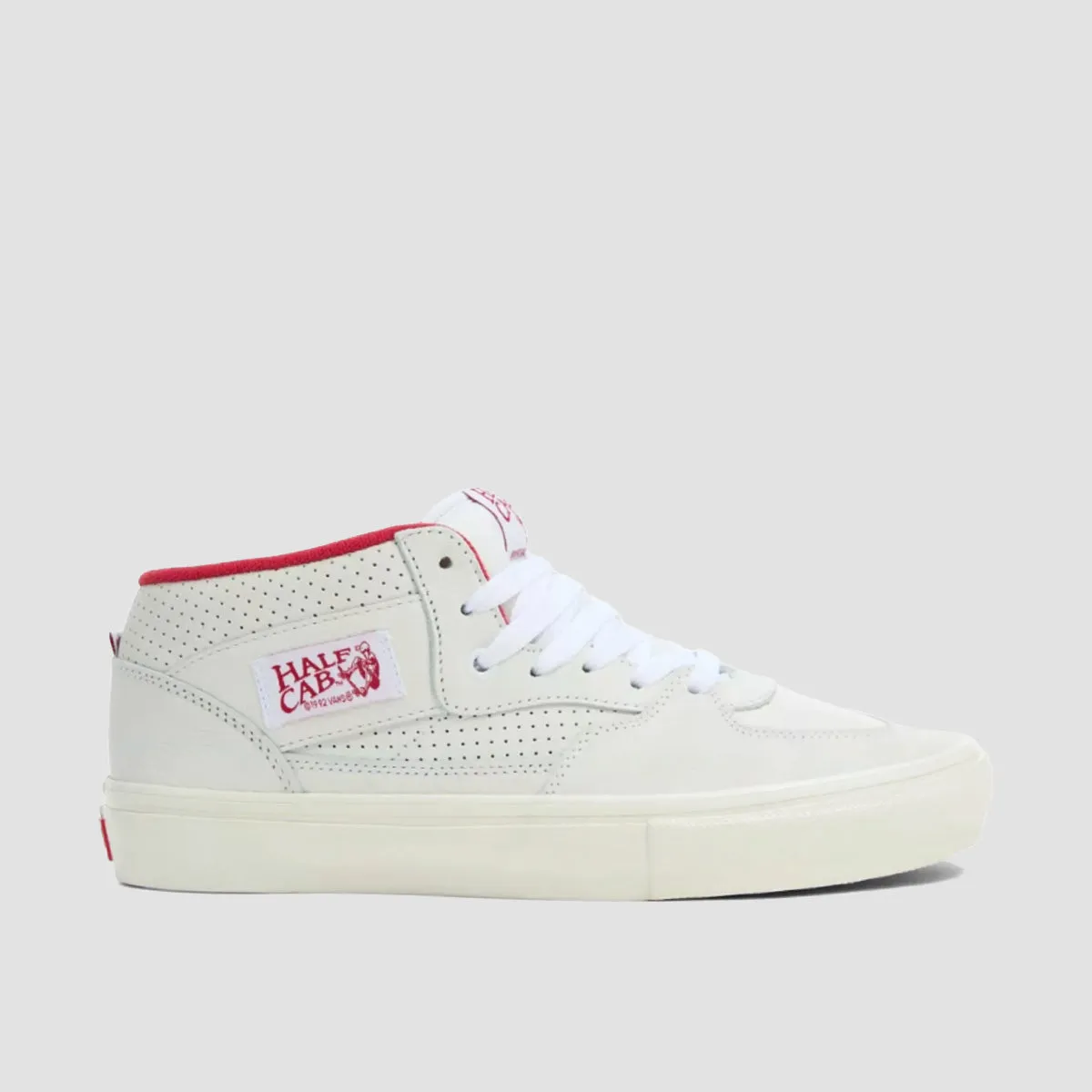 Vans Skate Half Cab Mid Top Shoes - Vintage Sport White/Red