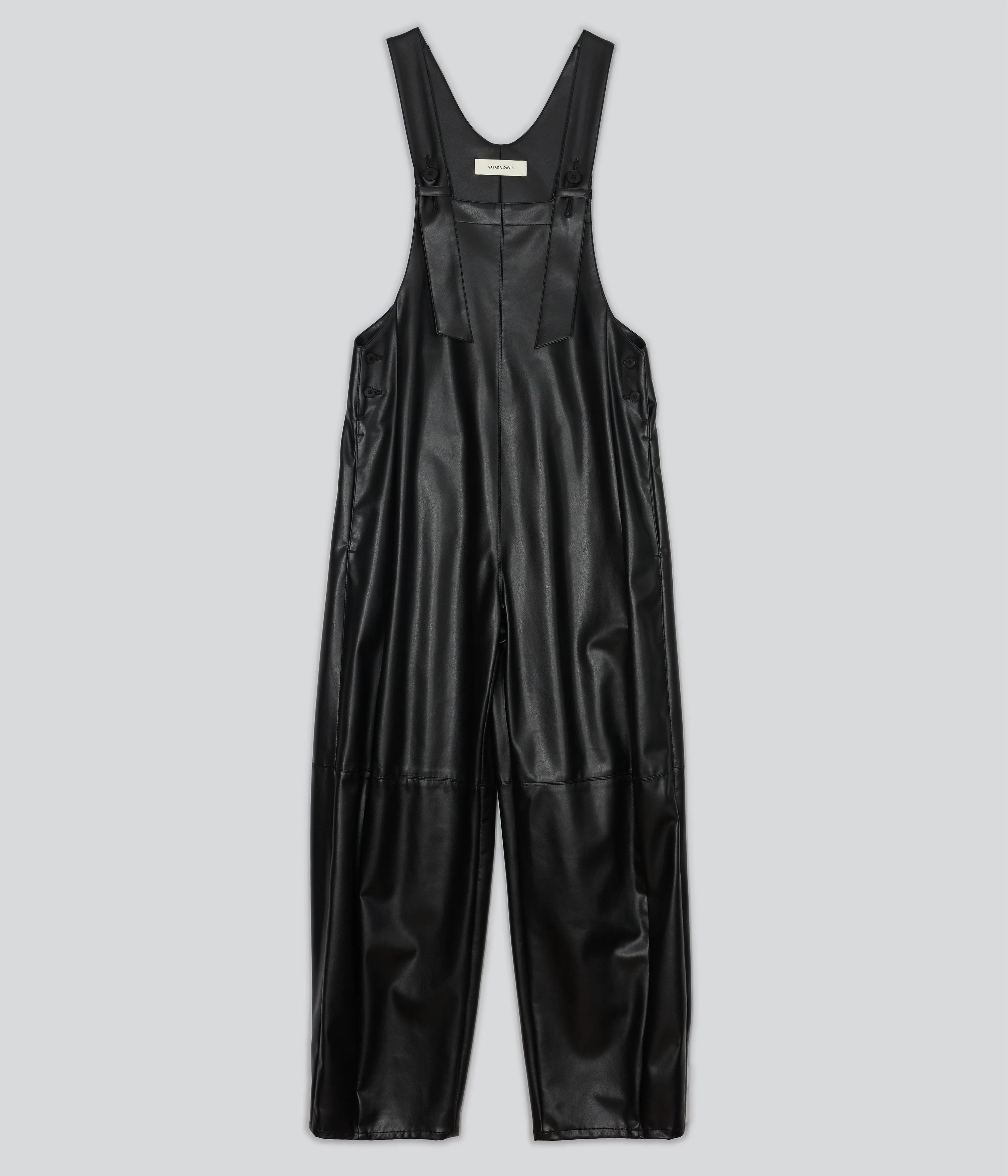 Vegan Leather Coverall in Black