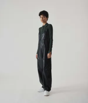 Vegan Leather Coverall in Black