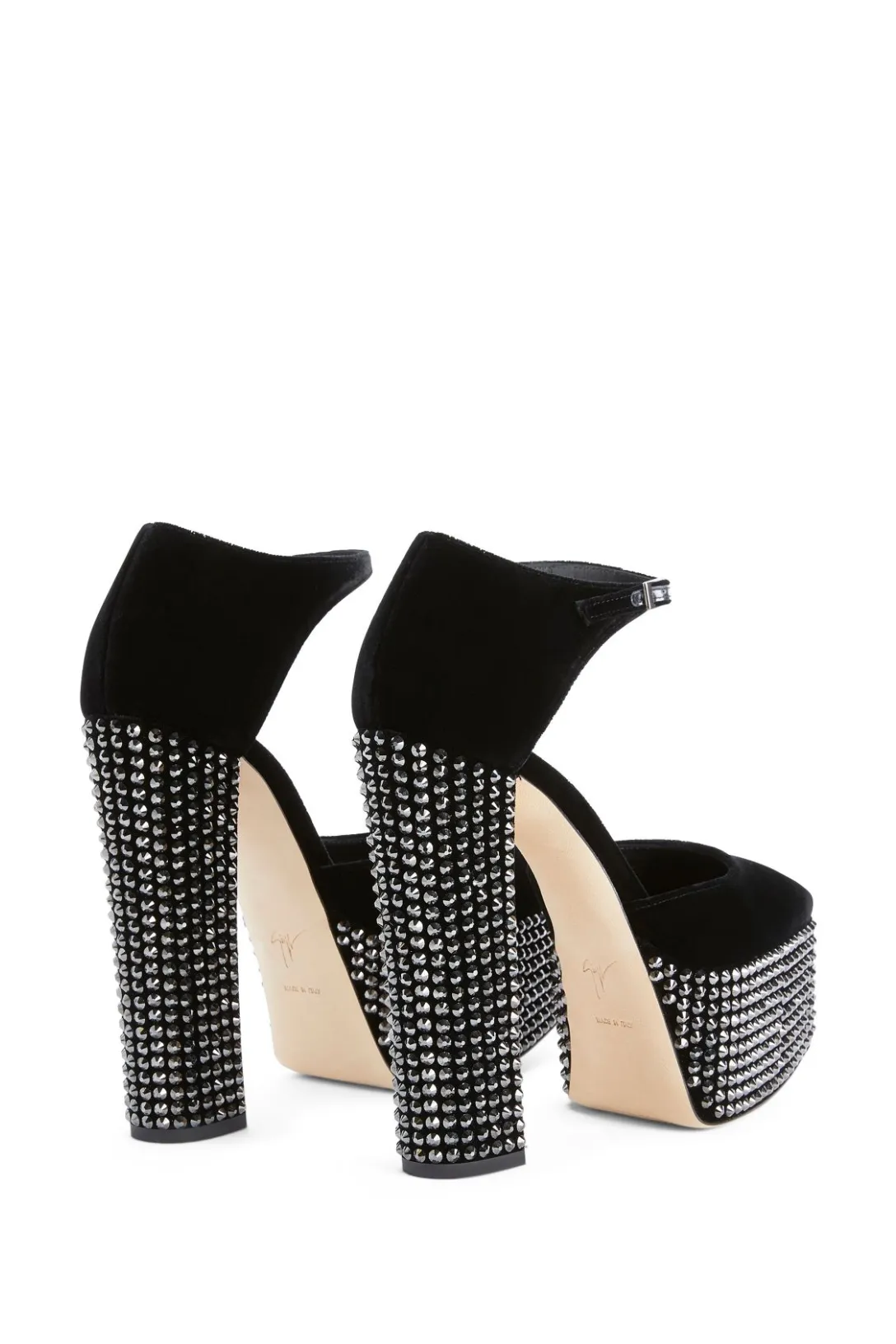 Velvet and Crystal Platforms | Black