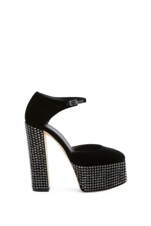 Velvet and Crystal Platforms | Black