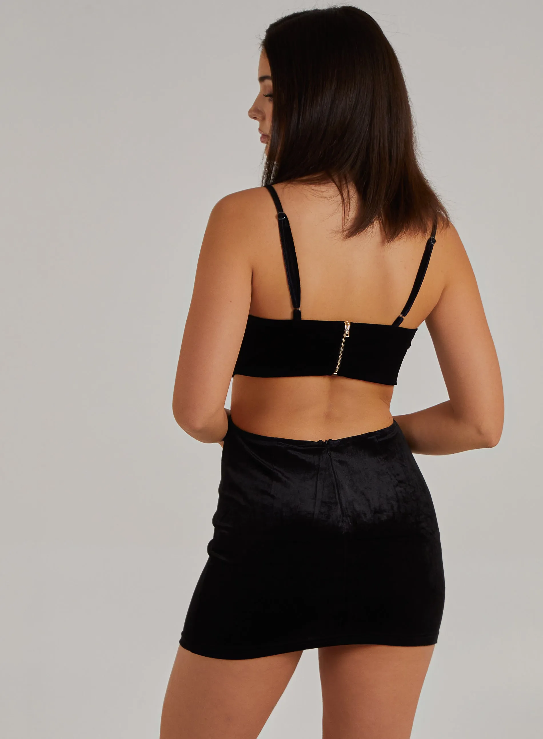Velvet Cut Out Back Dress