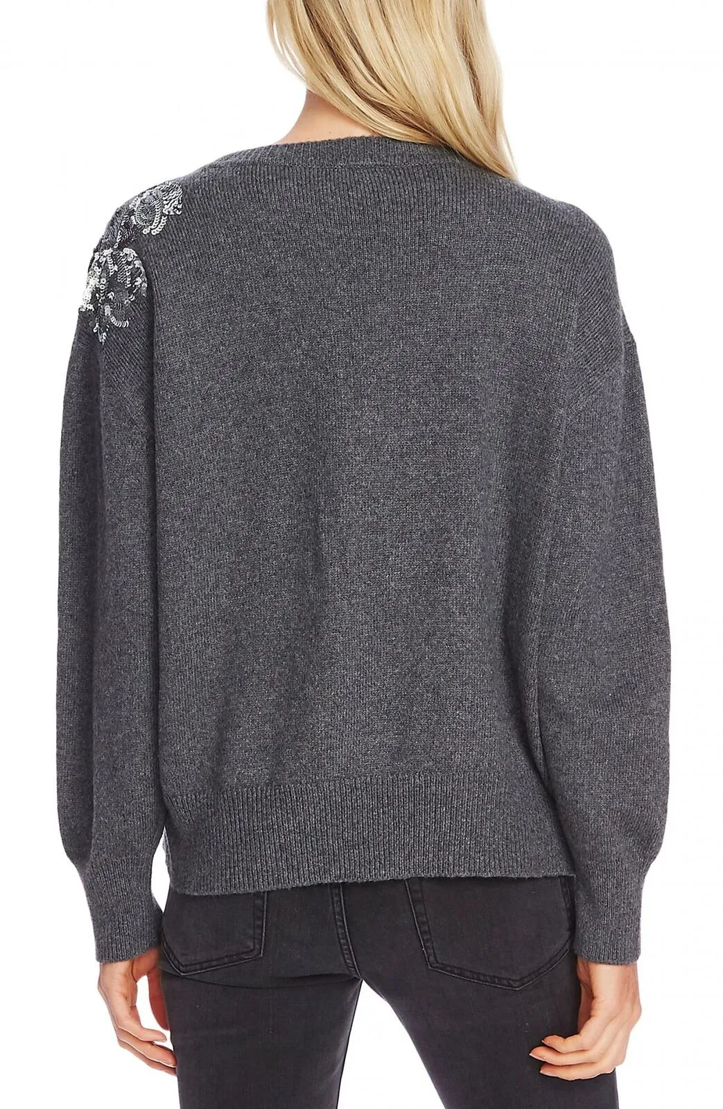 Vince Camuto Women's Embellished Floral Pullover Sweater