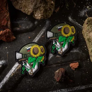 WAR & SUNFLOWERS MINIS PVC MORALE PATCH SET
