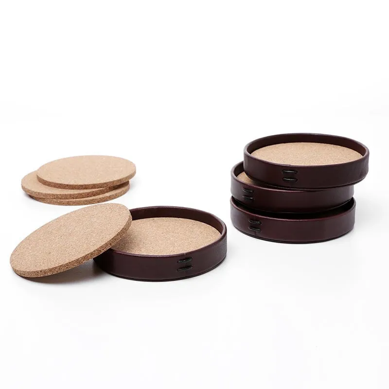 Whiskey Leather Coasters | Set of 4 - CLEARANCE