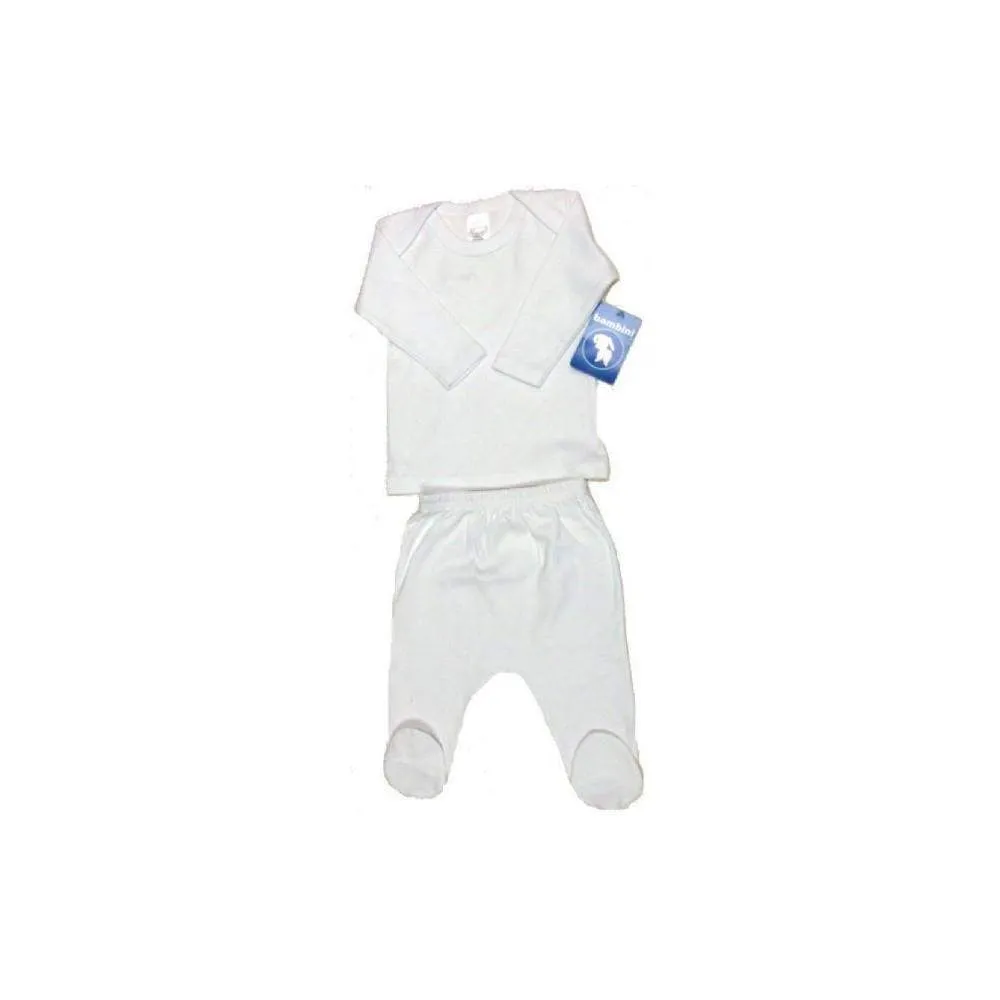 White Interlock Long Sleeve Shirt & Closed-Toe Pants Set (S,M,L)