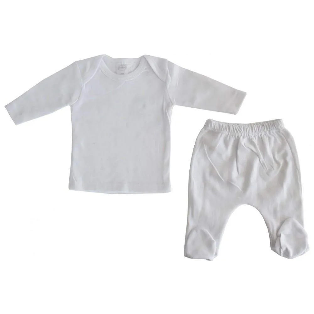 White Interlock Long Sleeve Shirt & Closed-Toe Pants Set (S,M,L)