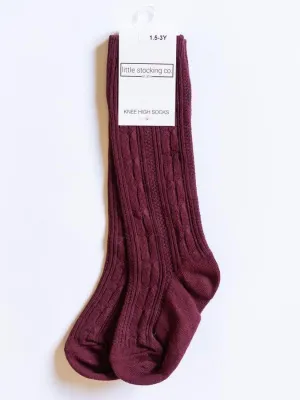 Wine Knee High Socks