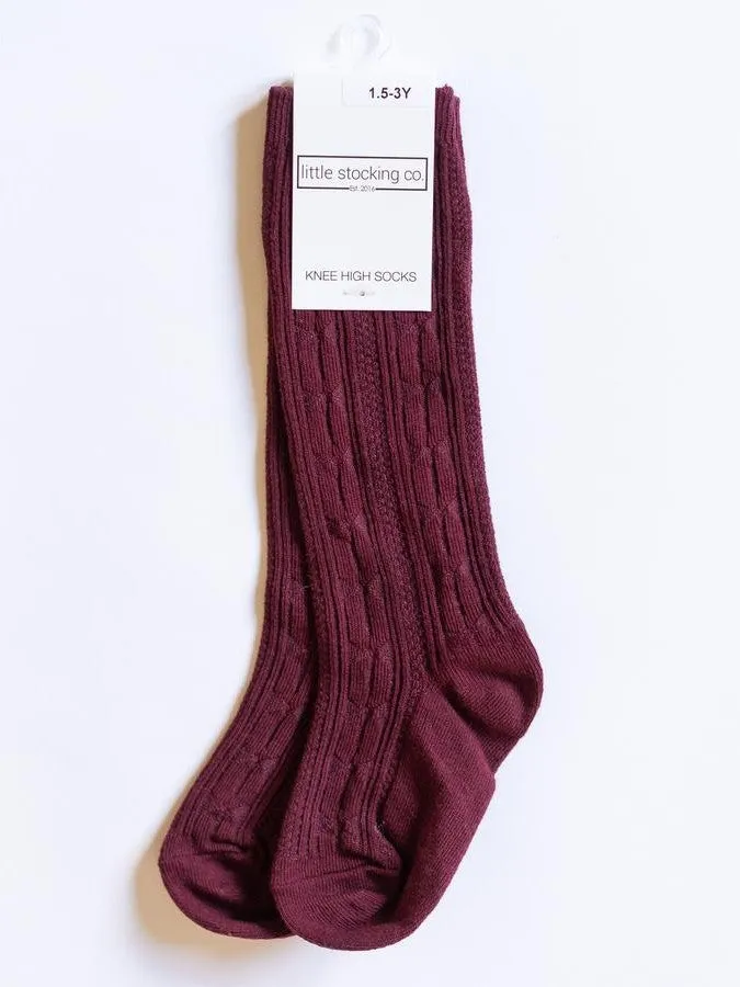 Wine Knee High Socks