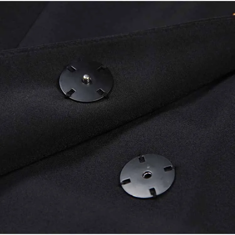 Women's Button-embellished Black Mini Blazer Dress