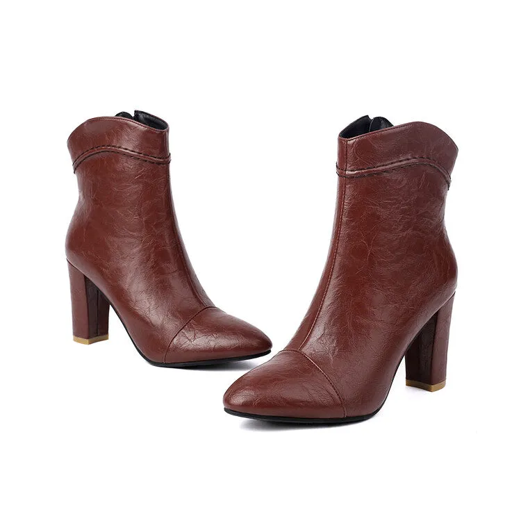 Women's Pointed Toe High Heel Ankle Boots