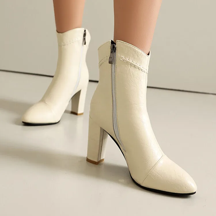 Women's Pointed Toe High Heel Ankle Boots