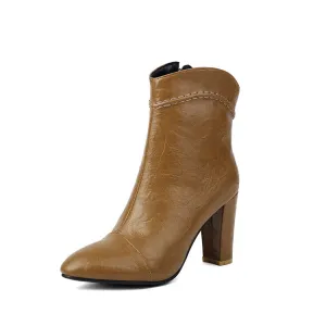 Women's Pointed Toe High Heel Ankle Boots