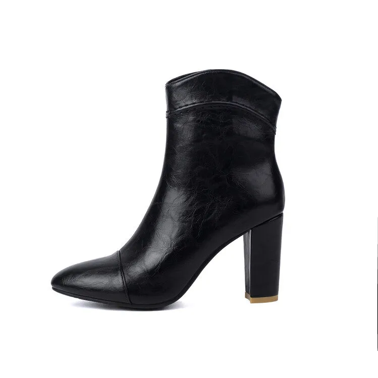 Women's Pointed Toe High Heel Ankle Boots